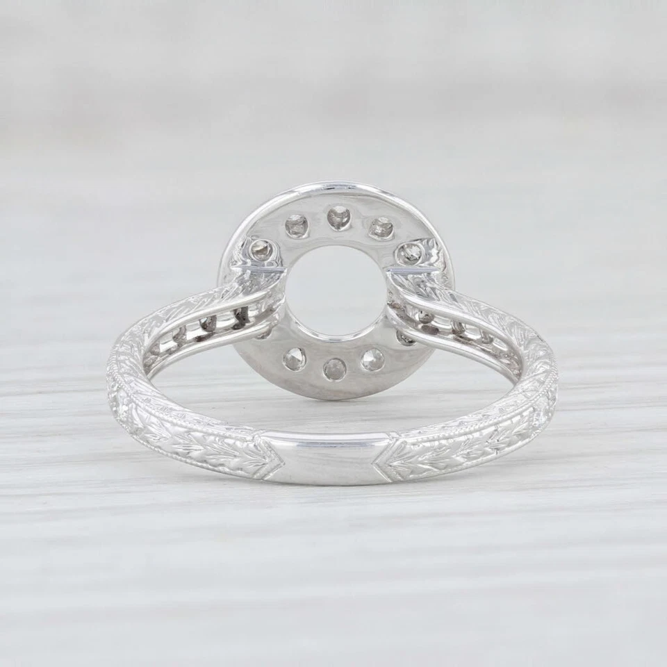 New Beverley K Diamond Semi Mount Halo Engagement Ring 14k Gold Size 6.75 - Image 4 of 4