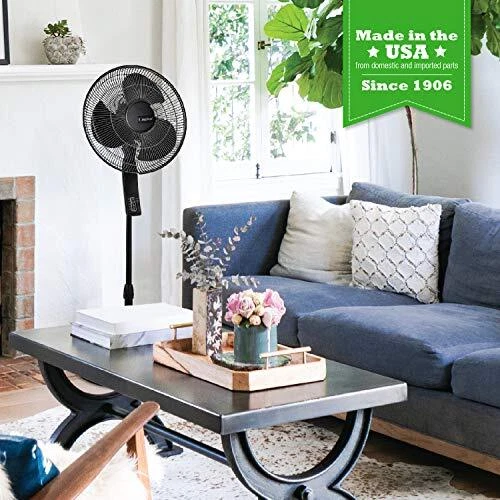 Lasko S16612 Oscillating 16″ Adjustable Pedestal Stand Fan with Timer, Thermosta - Image 4 of 4