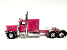 DCP 1/64 SCALE 389 PETERBILT FLAT TOP PINK & CHROME, PRIDE & CLASS HOOD & GRILL 