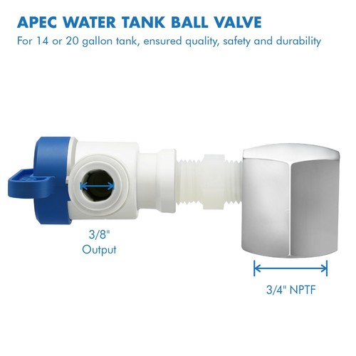 APEC Tank Ball Valve With 3/4 inch NPTF And 3/8” Output TBVAL34-38 - Picture 2 of 4
