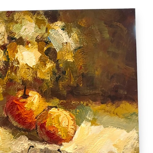 Kitchen Counter Fruit Flower Red Green Gallery Canvas Painting 23x23" Wall Decor - Picture 4 of 8