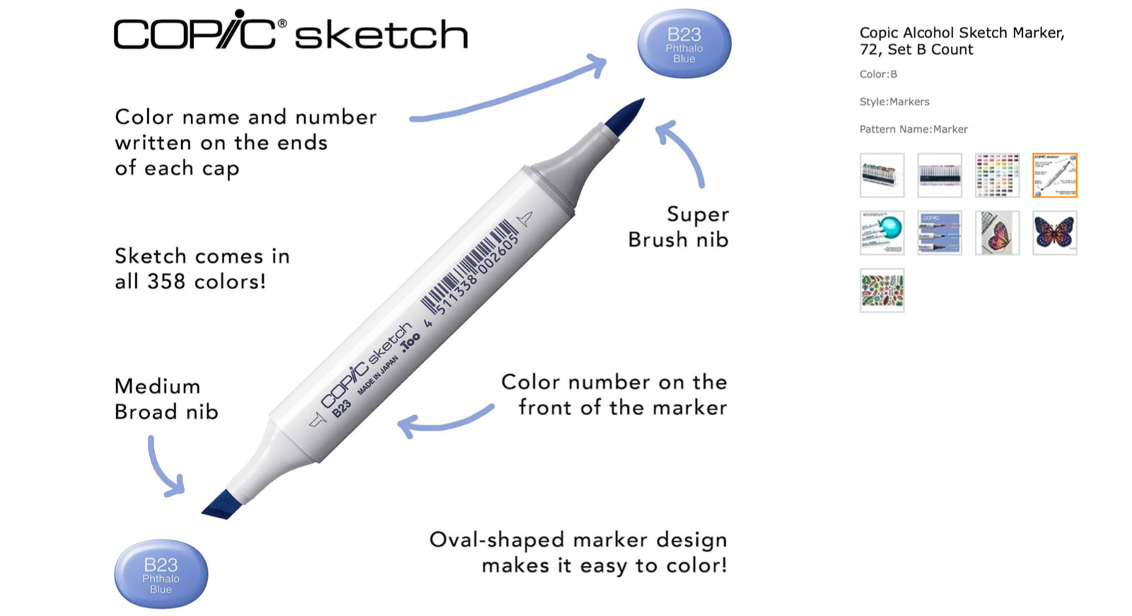 COPIC SKETCH Marker Set B - 72 Pieces