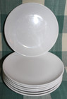 PYROCERAM CORNING White Bread Dessert Plates 5 1/2" Set of 7 VINTAGE Tableware