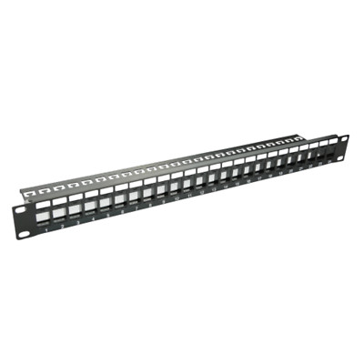 Patchpanel 24 Port 19 Zoll Netzwerk Verteilerfeld 1 HE Patchfeld Schwarz
