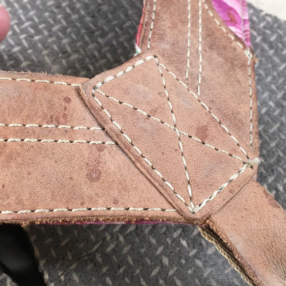 Sandalias Sanuk para mujer 11 informales chanclas planas cómodas cuero marrón sin cordones Foto 4 de 4