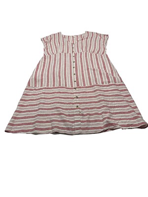 Avella Womens Dark Pink Striped Shortsleeve Dress Size 24 Good
