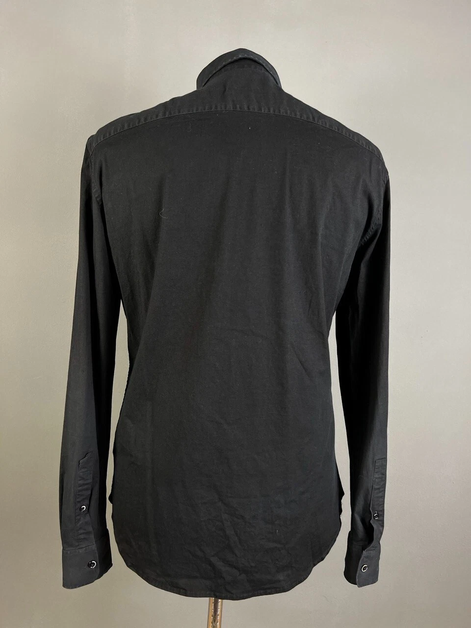 Versace camicia uomo elegante manica lunga con bottoni nera taglia 43