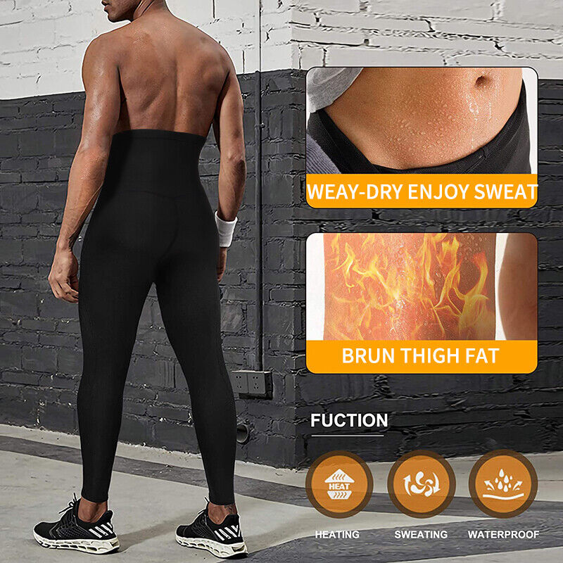 Men Sauna Sweat Pants Slimming Body Shaper Weight Loss Hot Gym Thermo  Leggings