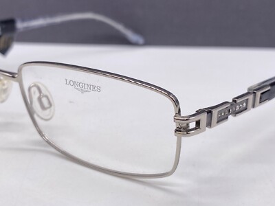 Longines Brille Damen Silber Strass Rechteckig Vollrand Germany 4285 NP 299 