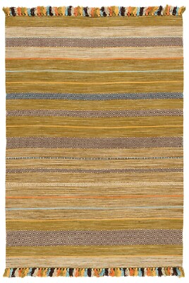 Kelim Indian 230x160 cm Handgewebter Orientteppich-Neu,kilim,Carpet,Rug,Gelb