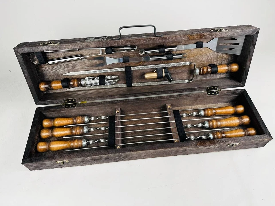 Grill Set Mangal Set Skewers set BBQ set Grill tools Shashlik set (7707) - Image 3 of 4