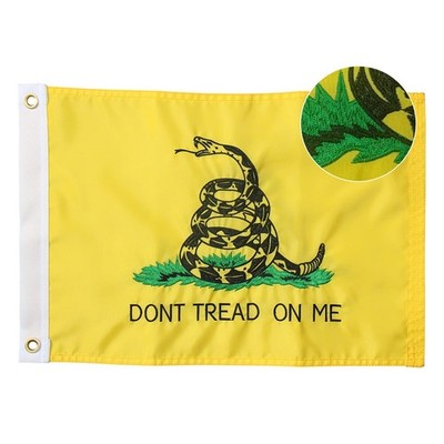 Bradford Dont Tread on Me Flag 12x18 Inches, Double Sided Embroidered Gadsden...