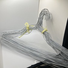 VTG MCM White Metal Twisted Wire Hangers Clothes Hanger Huge Lot Of 47