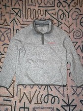 L.L. Bean Sweatshirt Quarter Snap Mens Medium Reg Gray Slightly Fitted Pullover