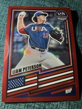 2026 Panini Stars & Stripes Liam Peterson Red Prizm Parallel /399 Team USA