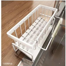 Stainless Steel Kitchen Sink Caddy Sponge Holder with Self Draining Soap Dish