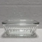 Vintage Anchor Hocking Ribbed Glass Refrigerator Dish with Lid 8.5x4" EUC