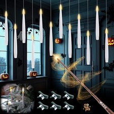 Pcs Christmas Tree Clip On Candles with Magic Wand Remote, Battery Operated 12