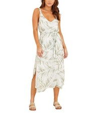 bella dahl Womens' Sleeveless Belted Slip Dress - Brushed Palm Print