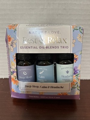 Nature Love Rest & Relax Essential Oil Trio Set Deep Sleep, Calm & Headache