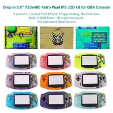 Drop in V5 Pre-Laminated LCD Mod Printed Cut-free Zelda Shell No Welding For GBA