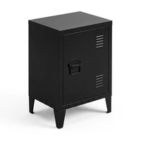 Metall Schrank Schubladen Nachttisch Nachtschrank 40 X 30 X 57 Cm Schwarz