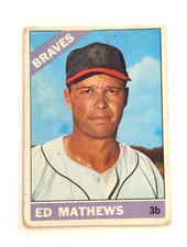 Eddie Mathews 1966 Topps #20 Atlanta Braves Hall of Fame HOF VG