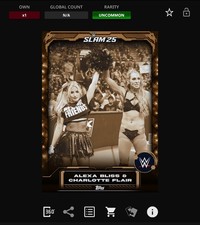 VIDEOGAME Topps Slam PRIZE WHEEL Holiday Monochrome ALEXA BLISS CHARLOTTE FLAIR