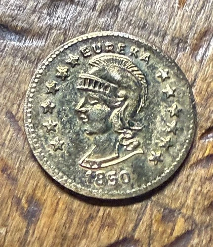 1849 California Gold Liberty Head 1/2 dollar token/coin:bear & date on back