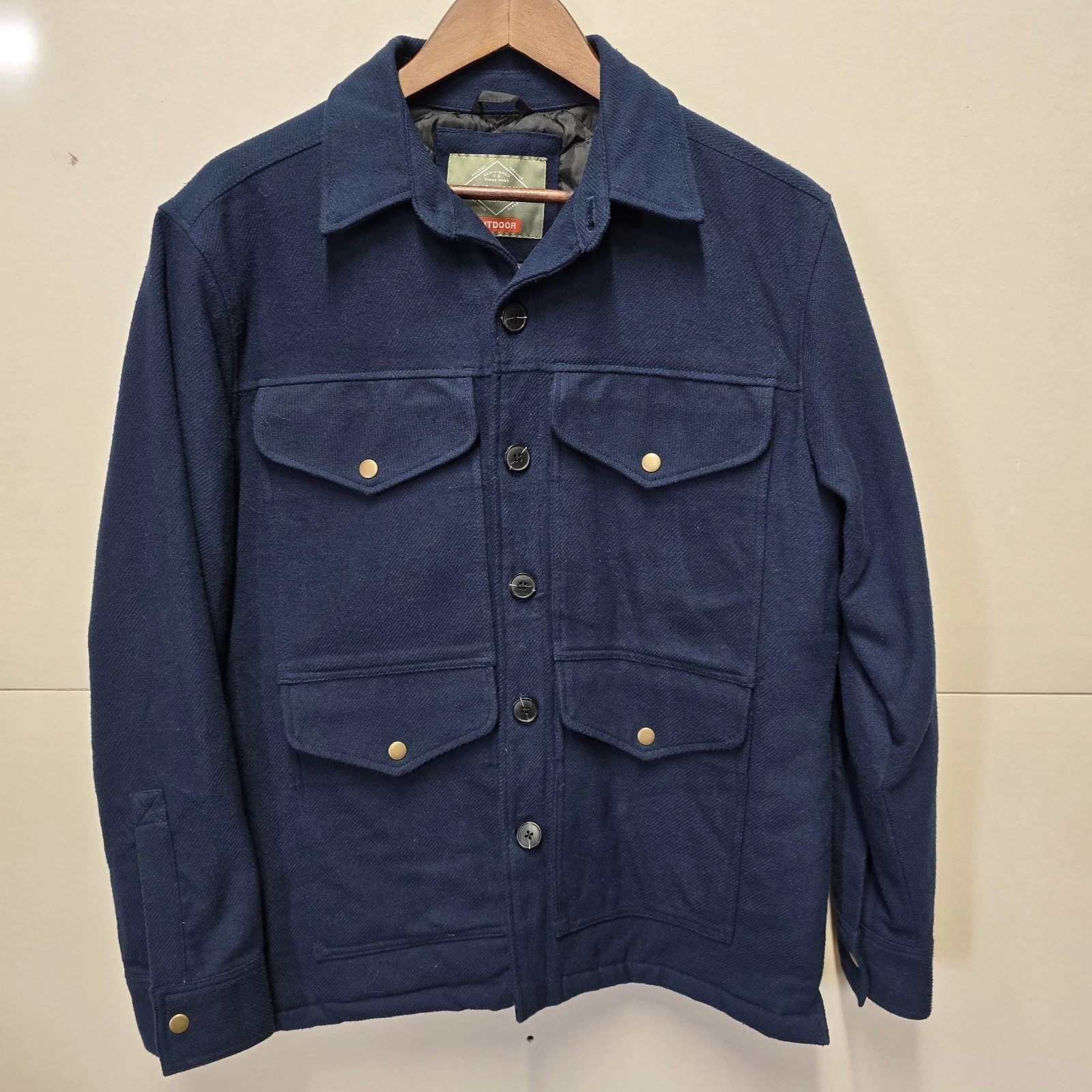 St Johns Bay Jacket Mens Med CPO Jacket Dark Navy Cotton Shell Quilted Lining. 8
