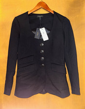 NWT rag bone Roslyn Blazer Black Long Sleeve Button Front Pockets Size 0