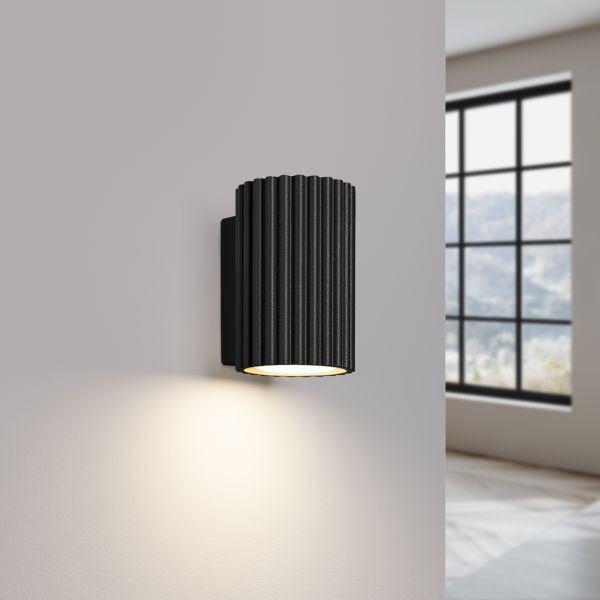 Applique aluminium noir GU10 spot mural intérieur Karbon 10 mono-lampe - 3