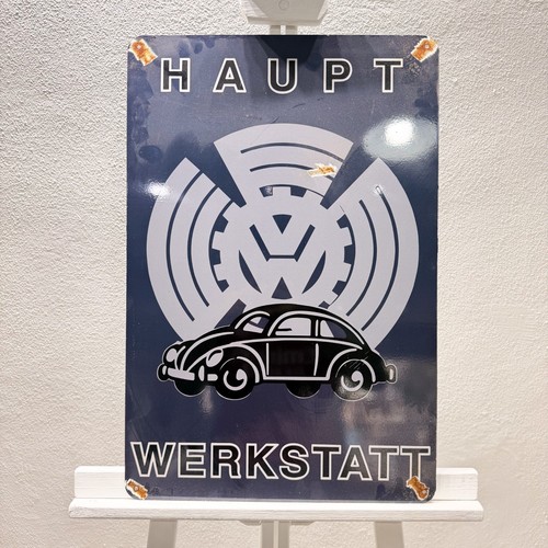 Volkswagen Beetle Haupt Werkstatt Rusted Sign – 60 × 40 cm (23.6” × 15.7”)