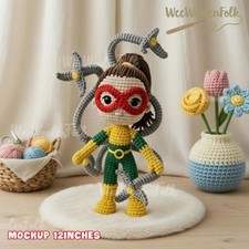 HOT Crochet Doctor Octopus,Handmade Doc Ock Crochet Doll Doll