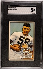 1951 Bowman MAC SPEEDIE Cleveland Browns #3 SGC 5 EX Condition