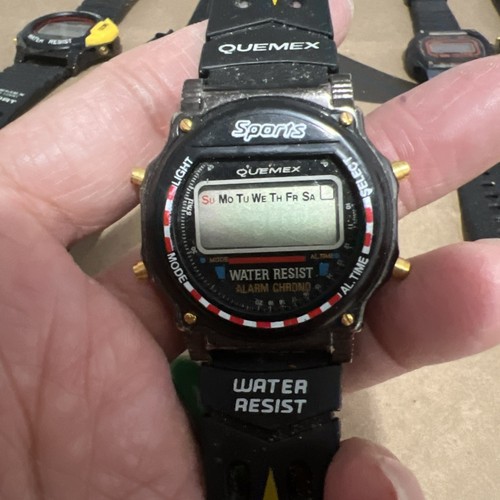 5 Pc QUEMEX Sports Digital Quartz Alarm/Chrono(No Sign Of God )Defect Parts?) - Picture 4 of 11