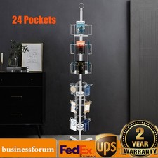6-Tier 24-Pocket Rotating Greeting Card Display Stand for Easy Access