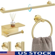 Bathroom Hardware Set Stainless Steel Towel Bar Toilet Paper Holder Coat Hooks