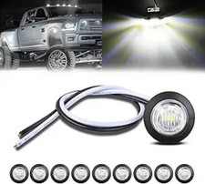 3/4 Inch Bullet Side Marker Light 10PCS White Round Clearance LED Front Rear Ind