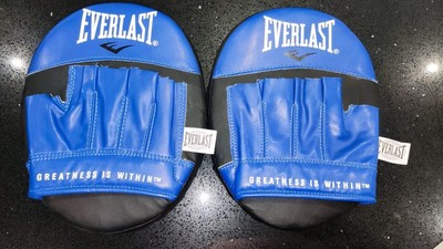 Everlast Punch Mitts Boxen MMA schwarz und blau Erwachsene gebraucht Top Zustand 