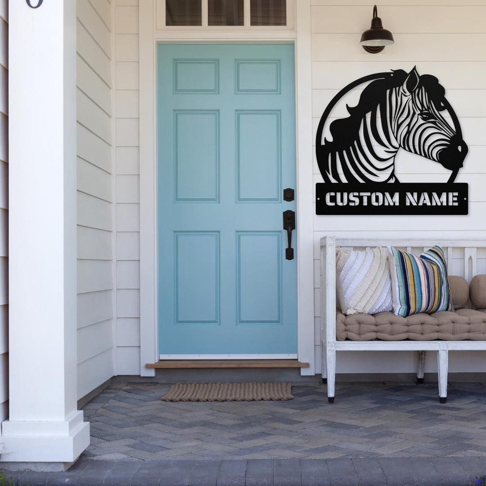 Personalized Zebra Head Metal Sign Custom Wild Animal Decor for Home Office Gift