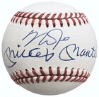 Mickey Mantle Mike Trout Dual Signed Auto OAL Baseball Near Mint JSA MLB Auth