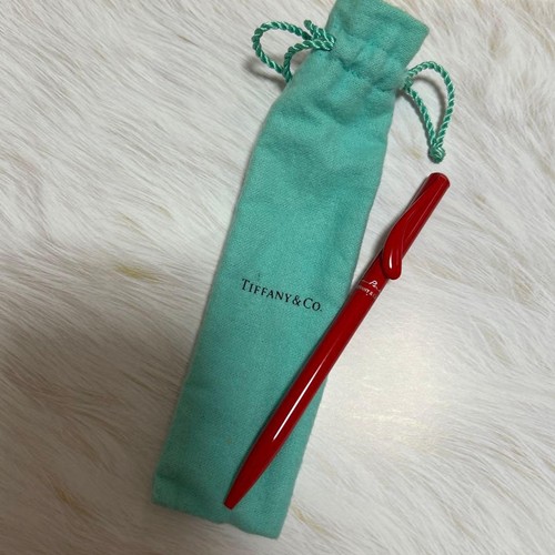 Tiffany. Ballpoint Pen Elsa Peretti Red Writing Instrument Luxury USED K