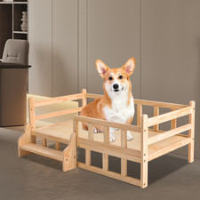 Indoor/outdoor Solid Wood Pet Workbench Dog Bed Frame Elevated Wooden Kennel