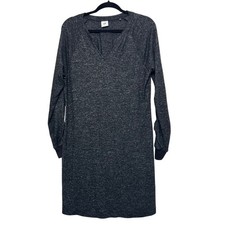 Cabi PJ Dress Women's S Charcoal Heathered Long Sleeve V Neck Knit Soft Comfort