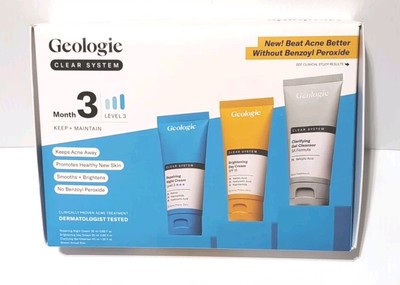 Geologie Clear System Month 3 / Level 3 Acne Treatment & Skincare Set - 3 Pieces