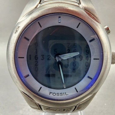 Fossil Big Tic Watch Men 40mm Blue Dial Silver Tone Round JR-8622