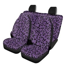 Print Car Seat Cover Automotive Seat Protector for High Back Purple Leopard