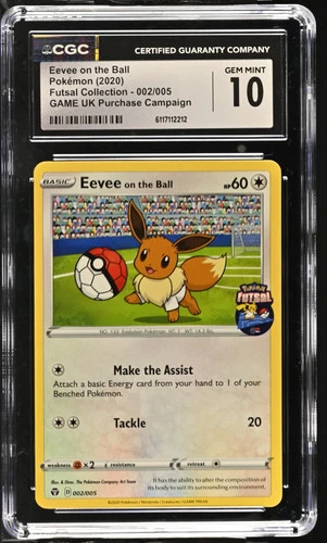 2020 Pokemon Futsal Collection Eevee on the Ball GAME UK 002/005 CGC 10 #002/005