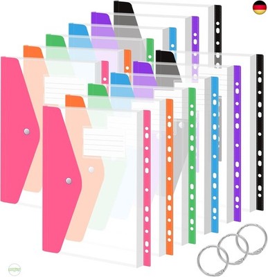 Document Folder A4 Vakki Pack of 12 Transparent Document Bag A4 6 Colours